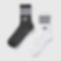 2 Pair 3-Stripes Glitter Crew Socks