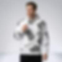 All-Over Logo Print Hoodie White