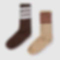 2 Pair Ribbed Crew Socks
